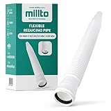 Millto™ Flexibles Rohr Reduzierstück 50 x 50/40/32 mm 620 mm Abflussrohr mit Muffe Abwassersystem Kanalsystem Abgang Waschtisch Verstellbares Abflussverbindungsstück Abflusssysteme