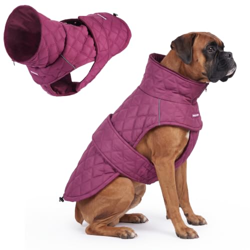 Spark Paws Quilted Dog Winter Coat - Cold Weather Jacket for S Med L Dogs