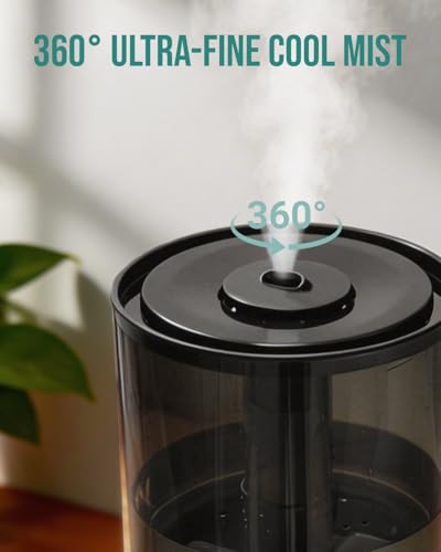 Kaxidol Humidifiers for Bedroom,1.06Gal(4L) Dishwasher Safe Design Easy to Clean, 3-in-1 Humidifier & Aroma Diffuser & Night Light,Top Fill,360° Ultra-Fine Spray,Auto Shut-Off,Home,Baby Nursery,Black - Image 9