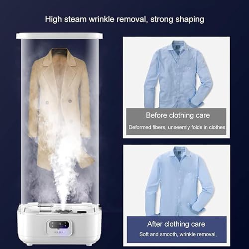 Collapsible Standing Garment Steamer, Automatic Wireless Vertical Steam Iron with Wrinkle Removal Clip, Hanging Ironing Machine for Clothes