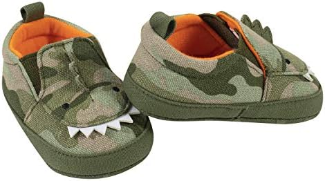 Gerber Unisex Baby Sneakers Crib Shoes Newborn Infant Toddler Neutral Boy Girl Green Dino 3-6 Months