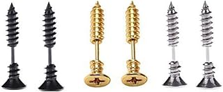 yueton 3 Pair Men Unisex Stainless Steel Piercing Cross Screws Ear Stud Earrings