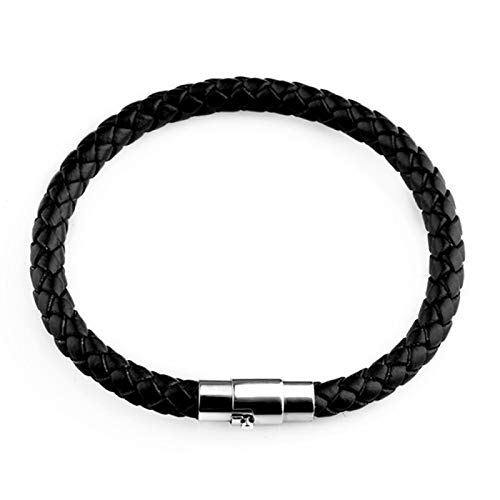 Ink2055 Women Fashion Leather Rope Braided Buckle Bracelet Bangle Wrap Jewelry Gift,Bracelets For Women Teen Girls Gift - Silver #TOP3