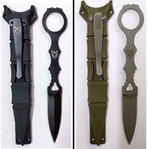 Faca De Arremesso Diferenciada Profissional Porte Velado Bainha Em Polímero e Clip Para Cinto (PRATA