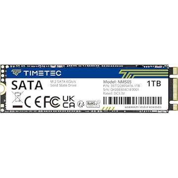 Timetec SSD 3D NAND SATA III de 1 TB 6 Gb/s M.2 2280 NGFF 512TBW Velocidade de leitura de até 550 MB/s SLC Cache Performance Boost Unidade interna de estado sólido para PC, computador, laptop e