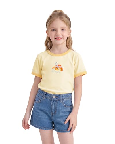 Image of Stelle Girls Retro Graphic T Shirt Soft Stretch Crewneck for School | Lightweight, Breathable, Soft, Stretchy, Cherry graphic, Relaxed fit, School, Play, Sports, Everyday wear, Vintage style