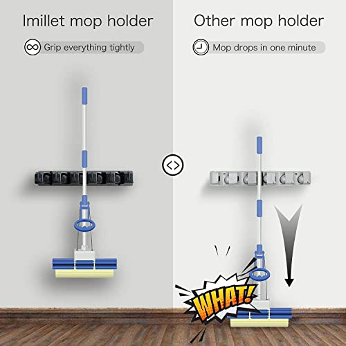 Imillet Mop And Broom Holder, Wall Mounted Organizer Mop And Broom Storage Tool Rack With 5 Ball Slots And 6 Hooks #TOP1