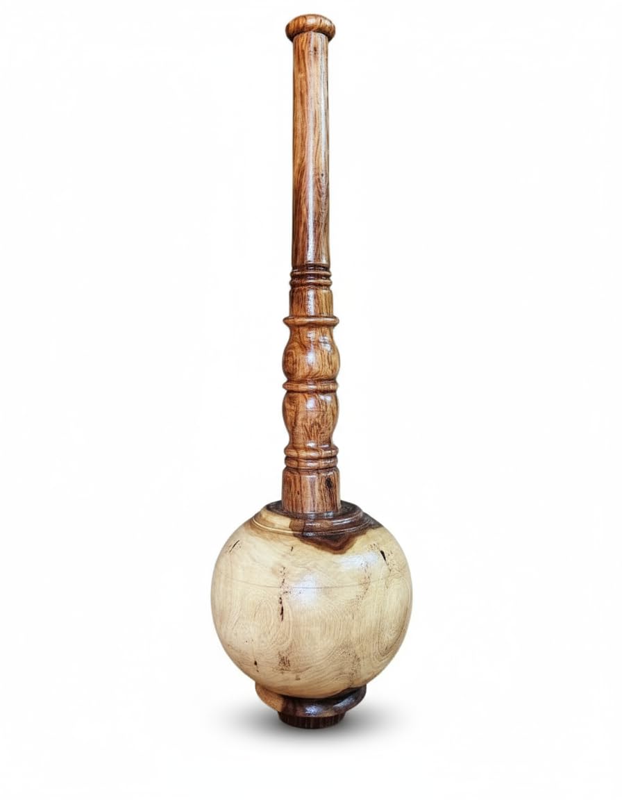 Wooden Cream Gada Indian Mugdar | Clubbell Exercise Equipment | Indian Club Karla Kattai Gada, Functional Training for Home Gym Full Body Workout - 7Kg-image-43