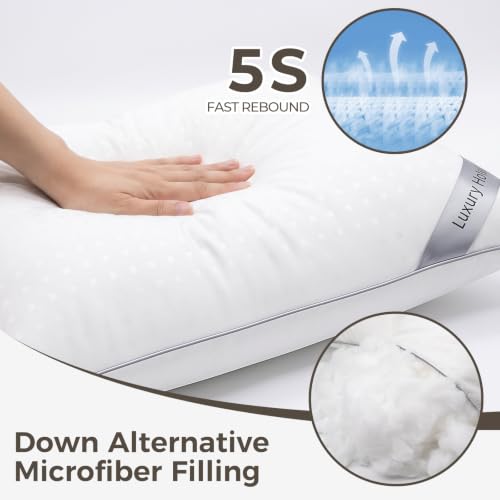 Image of HIMOON Bed Pillows for Sleeping Set of 2,King Size Cooling Pillows 2 Pack,Top-end Microfiber Cover for Side Stomach Back Sleepers