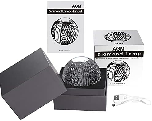 AGM Desk Lamp, Rechargeable Modern Designed Desk Table Light for Bedroom, Living Room, Dining's Room, Office, Restaurant-Diameter 4.33inch