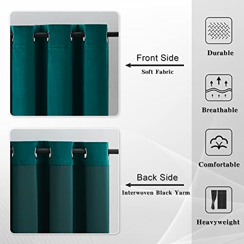 Maswond Extra Long Blackout Curtains - Heavy-Duty Velvet Drapes Heat And Chill Resistant Window Panels For Living Room, Villa, Patio Door, Peacock Green, 52 By 144-Inches, Set Of 1 #TOP2