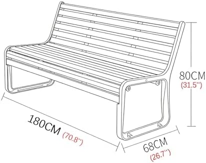 Durable Metal Outdoor Bench - Aluminum Anti-Rust, Weatherproof Garden Bench with Back & Armrests, Perfect Patio Seating for Yard, Park, Front Porch (Dark Brown, 150x68x80cm)