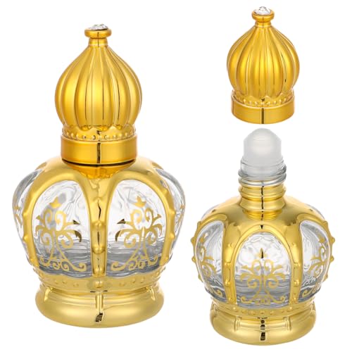 2pcs Mini Arabic Crystal Glass Roller Bottles 15ml Gold Refillable Essential Oil Roll On Dispenser Empty Travel Perfume Sample Container 15ml4