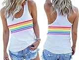 BINLANHANAT Pride LGBTQ Tank Top Women Love Heart Rainbow Flag Tshirt Lesbian Pride Top Sleeveless Graphic Vest Tee
