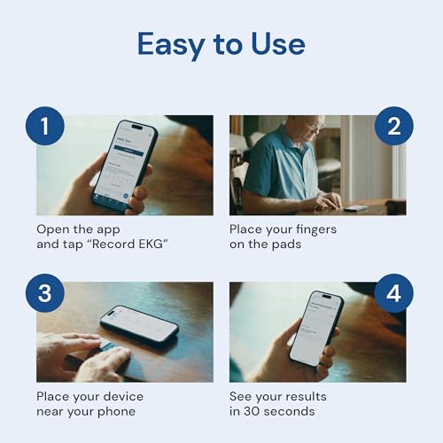 KardiaMobile 1-Kanal-EKG-Herzfrequenzmesser – EKG-Aufzeichnung zu Hause – Erkennt Vorhofflimmern – Sofortige Ergebnisse in 30 Sekunden – Einfach zu verwenden – Funktioniert mit den meisten Smartphones
