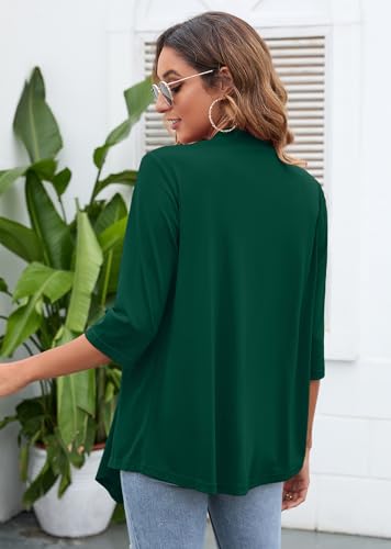 Image of Heymoments Women's Lightweight Open Front Cardigans 3 /4 Sleeve Casual Soft Drape Fall Cardigan S-2XL