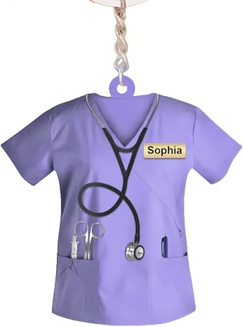 SOUFEEL Custom Acrylic Doctor Keychain - الاسم الشخصي على 2D Printed Doctor Uniform ، هدية للمهنيين الطبيين ، الاحتفال بحب الشفاء