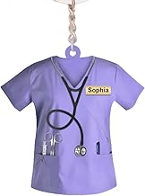 SOUFEEL Custom Acrylic Doctor Keychain - Personalized Name on 2D Printed Doctor Uniform, Gift for Medical Professionals, Celebrating the Love of Healing