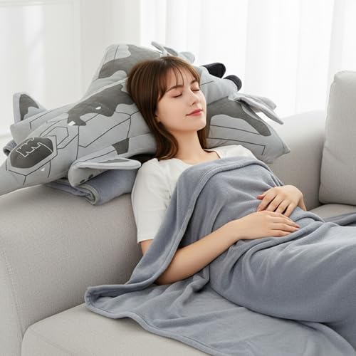 Peluche navette spatiale douce avec couverture pour sieste voyage - 5