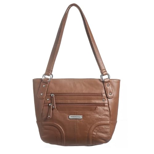 Stone Mountain Usa Cambridge Tote, Womens, One Size, Top Grain Leather, Triple Entry, Zipper Closure, 13.5x10.5x5 inches, 11 inch Shoulder Drop