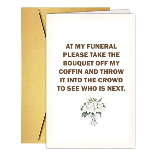 UUEFKTN Funny Dark Humor Birthday Card, Retirement Card for Friends Colleagues - At My Funeral Greeting Card