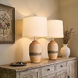 USumkky 24.75'' Farmhouse Ceramic Table Lamp Set of 2 for...