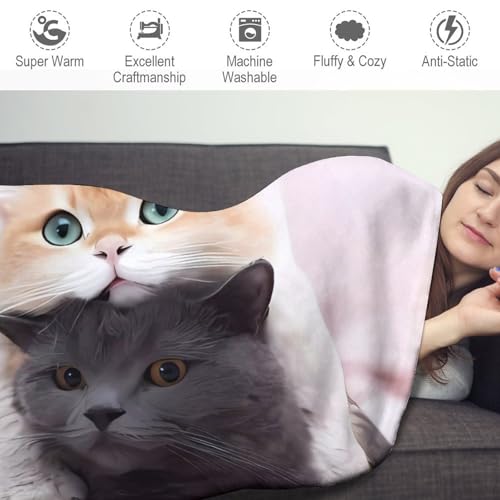 Couverture chat flanelle ronde, plaid canapé pliable multifonction