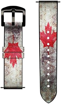 Miniatura 3 de CA0344 Canada Maple Leaf Flag Texture Leather & Silicone Smart Watch Band Strap for Samsung Galaxy Watch Watch3, Gear S3 Models Gear S3 Frontier