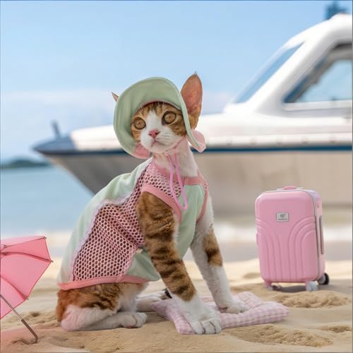Traje de verano transpirable con protección UV completa para Sphynx y Devon Rex 3