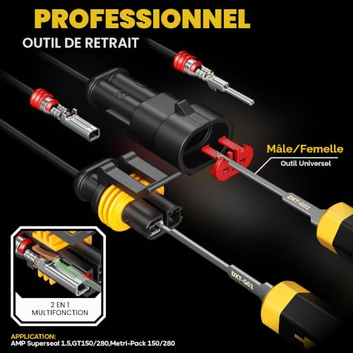 DxCRIMP Kit Pince à Sertir Connecteur Étanche Auto 1.5mm, 1-4 Pins – vue 5