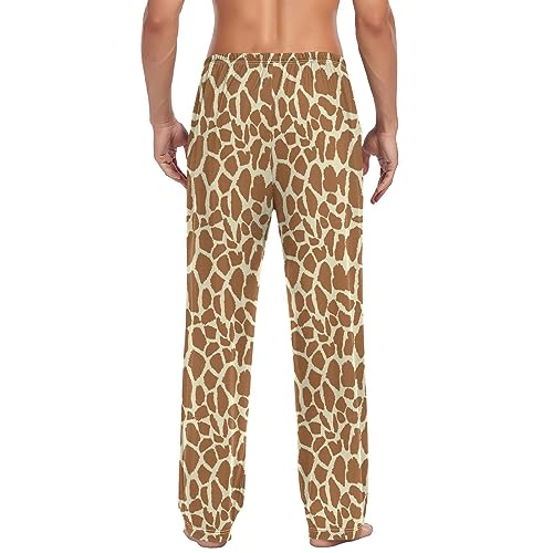 Giraffe Skin Pajama Pants African Wild Animal Men's Pajama Bottoms Lounge Sleepwear PJs Casual Sleep Pants L2