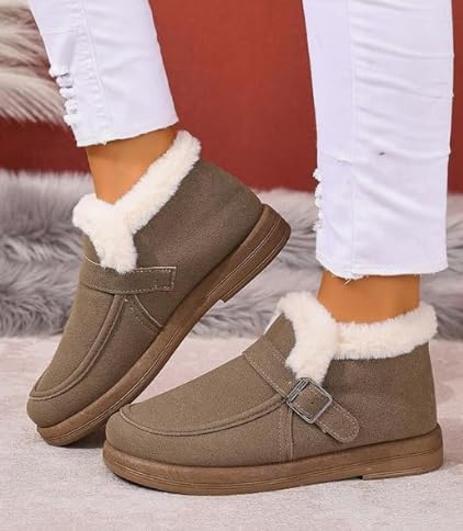 Womens Moccasin Snow Boots Warm Winter Boots Ankle Boots for Women Outdoor Fur Lined Womens Shoes Slippers - Image 6