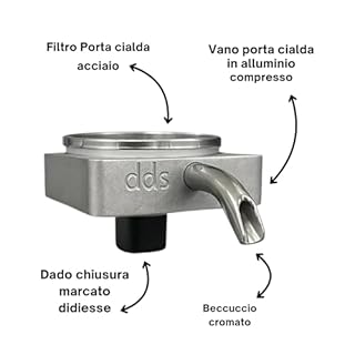 marketcaffe Kit Assistenza Originale Completo per Didiesse Frog | Portacialda in Alluminio con Beccuccio + Dado + Filtro Inox + Guarnizione + 2 spessori | Manutenzione Macchina da Caffè a Cialde-