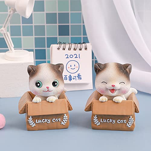 Oautosjy Cat Car Dashboard Decoration, Bobble Head Cat Ornament, Shaking Head Cat Toy, Resin Cat Figurines Auto Interior Decoration, Home Office Desktop Decor, Cat Doll Statue Car Accessories Type 2 #TOP2