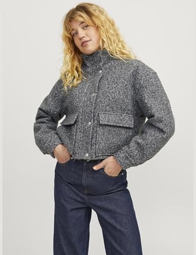 JJXX Jack&Jones Damen JXASTRID Curly Jacket OTW Bomberjacke, Grey Melange, XL