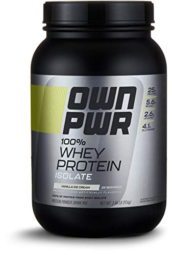 Amazon Brand - OWN PWR 100% Whey Protein Isolate Powder, Vanilla Ice Cream, 25 G Protein, 2 Pound (28 Servings) Amazon Brand - OWN PWR 100% Whey Protein Isolate Powder, Vanilla Ice Cream, 25 G Protein, 2 Pound (28 Servings)