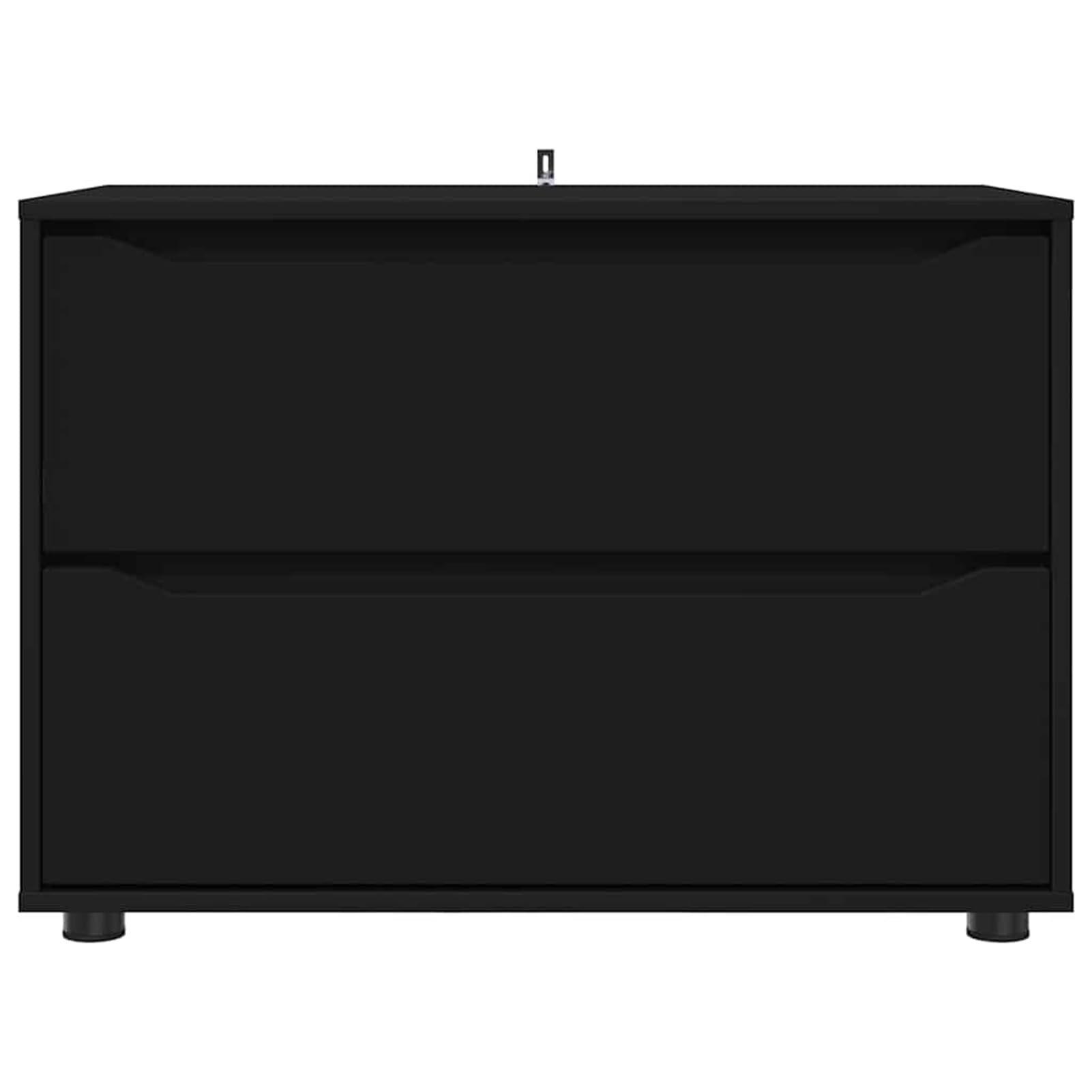 Gecheer Mobile da Soggiorno e Camera da Letto, con Cassetti Funzionali, Altezza Regolabile, 80 x 48 x 57 cm, in Legno Multistrato Nero, per Casa Moderna