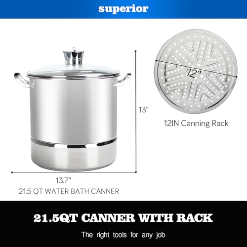 LINMAGCO Canning Supplies Starter Kit - Canning Pot, Water Bath Canner with Lid, Steam Canner with Rack by LINMAGCO - Image 3