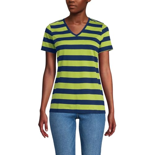 Image of Lands' End Women's Supima V-Neck T-Shirt | American-Grown Supima Cotton, Relaxed Fit, Straight Hem, Tagless, Layering, Petite and Plus Sizes