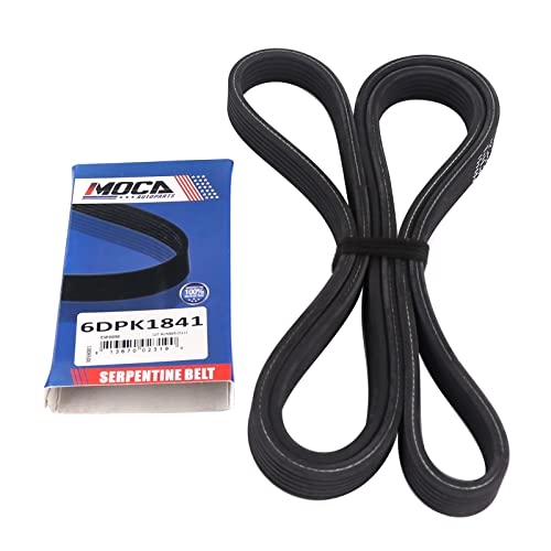 Image of MOCA EPDM 6DPK1841 Serpentine Belt Compatible with 01-02, 04 for Volvo S60 2.3L 2.4L & 99-02 /04 for Volvo V70 2.3L 2.4L & 00-04 for Volvo S40 1.9L & 2003-2004 for Volvo XC90 2.5L 2.9L