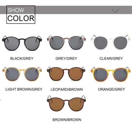 Lunettes de soleil rondes rétro transparentes et protection UV400 mixte