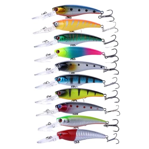 Fishing Lures 10Pcs 3.5in/8G Lifelike Swimbait with Hook Fishing Gear for Bass Trout Walleye Redfish.