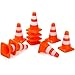 ZEAYEA 30 Pcs Mini Plastic Traffic Cones, 1.4 inch Training Roadblock Cones Traffic Signs, Mini Road Safety Cones for Micro Landscape Sand Table Engineering Construction Road Cones Model