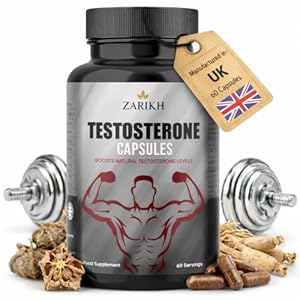 Testosterone Supplement for Men by ZARIKH | Supports Testosterone Levels, Male Performance, Muscle Growth & Energy | High Strength 2400mg Ashwagandha, Tribulus Terrestris, Fenugreek & Siberian Ginseng