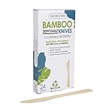 NatureZway presents: 24-Pack of Premium Quality Disposable Bamboo Knives - Eco-Friendly Cutlery Set, Offering a Tree-Free Alternative to Plastic - Perfect for Parties and Events