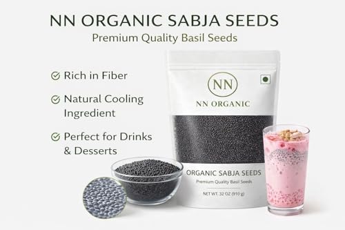Image of Basil Seeds | Sabja, Takmuria Seed For Eating | Gluten Free Tulsi Seeds | Rich in Omega 3, Fibre, Vitamins & Minerals