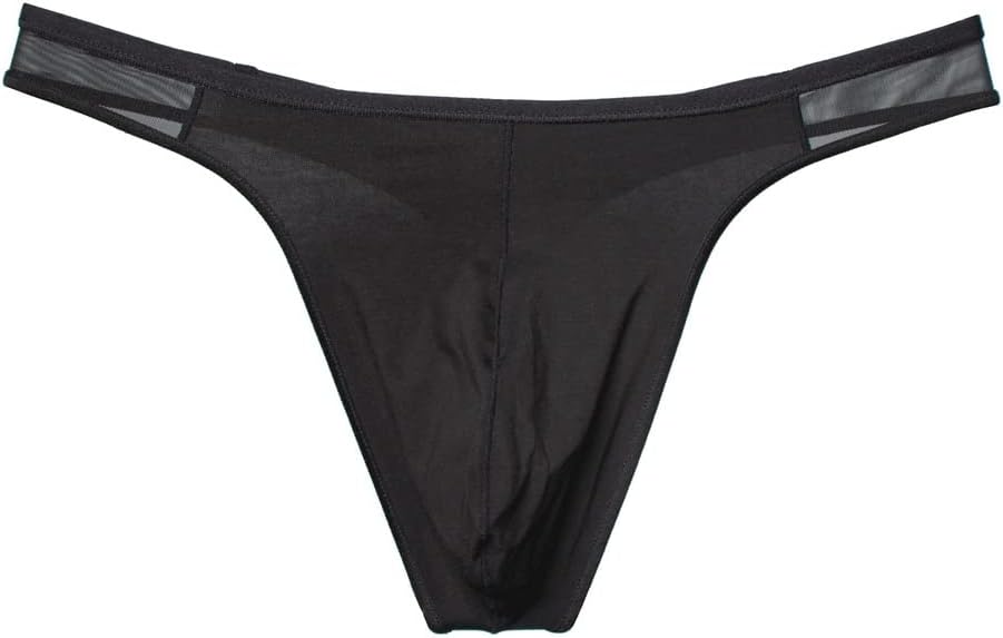 Gogobear Men's Sexy Cotton Thong G String Low Rise T-Back Underwear Sports Printed Belt Underpants 3-6 Pack