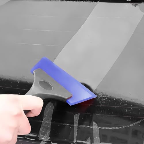 PKOLSFE 2PCS Car Window Tint Kit, Felt Edge Squeegee Window Scraper with Non-Slip Handle, Mini Windshield Water Scraper Vinyl Tinting Tool for Vehicle Home, Car Accessories (Blue) - 5