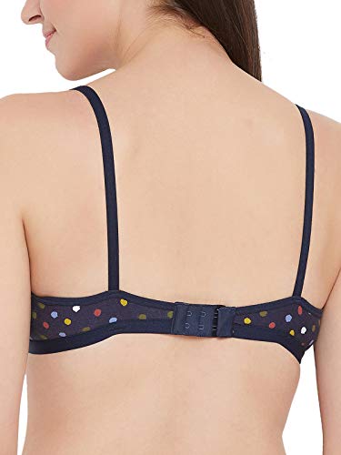 Image of Clovia Women's Cotton Non-Padded Non-Wired Demi Cup Circle Print Plunge Bra