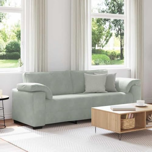Frdhee Sofá para 14 Personas, Sofá de 3 plazas de Terciopelo Gris Claro 178 cm